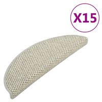 vidaXL Stair Mats Self-adhesive Sisal-Look 15 pcs 56x17x3 cm Grey