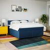 vidaXL Box Spring Bed with Mattress Blue 180x200 cm Fabric