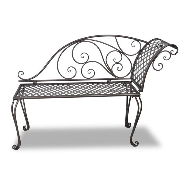 vidaXL Garden Chaise Lounge 128 cm Steel Antique Brown