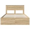 vidaXL Bed Frame with Headboard Sonoma 160 x 200 cm Solid Pine Wood