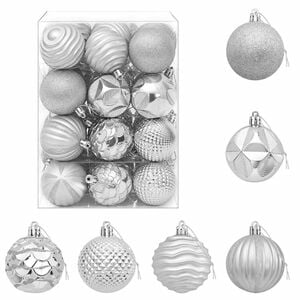 vidaXL Christmas Ball Set 36 pcs Silver Dia. 6 cm Polystyrene