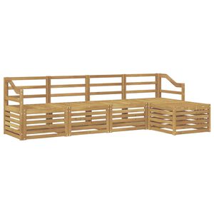 vidaXL Outdoor Sofa Set 5 pcs 5-Seaters White Solid Acacia Wood