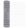 vidaXL Fence with Post Silver 1 x 10 m Steel