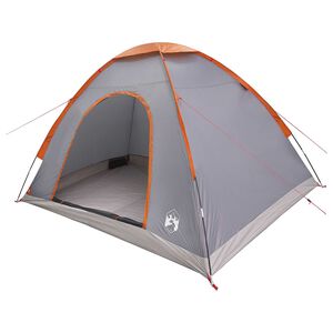 vidaXL Camping Tent 4-Person Grey and Orange