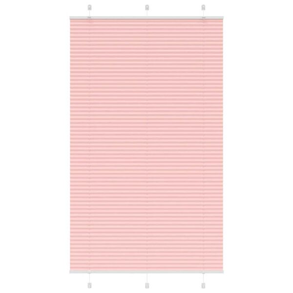vidaXL Pleated Blind Pink 115x200 cm Fabric Width 114.4 cm Polyester