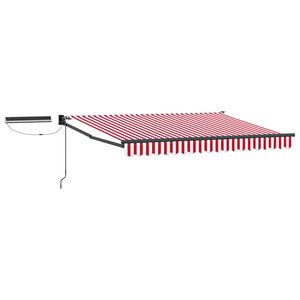 vidaXL Electric Retractable Awning Red, White and Anthracite 2.5 x 2 m