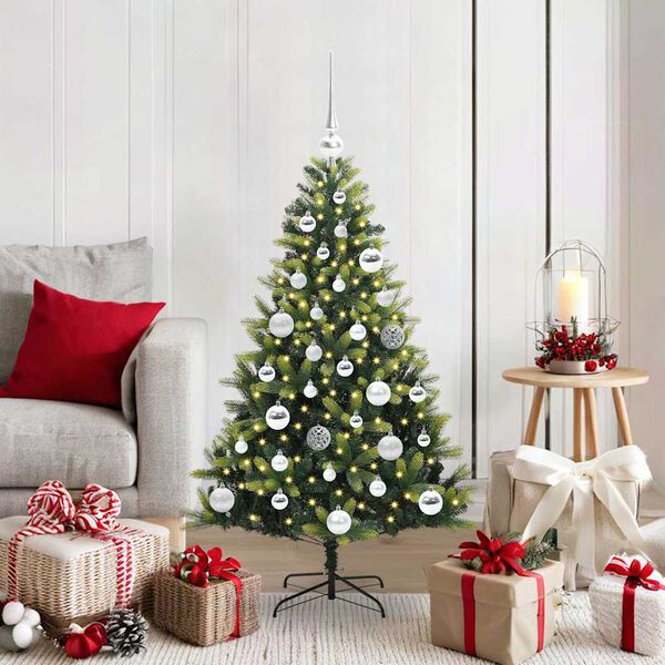 vidaXL Artificial Hinged Christmas Tree 150 LEDs Green 120 cm