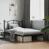 vidaXL Metal Bed Frame without Mattress with Headboard Black 107x203cm