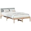 vidaXL Bed frame Brown and light grey 120 x 200 cm Solid pine wood