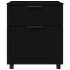 vidaXL Mobile File Cabinet with Wheels Black 45x38x54cm Engineered Wood