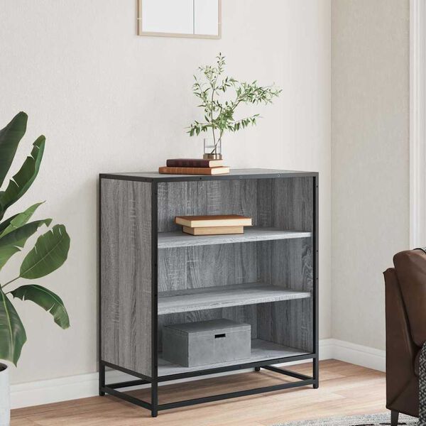 vidaXL Sideboard Grey Sonoma 68x35x76 cm Engineered Wood and Metal