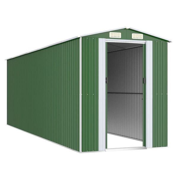 vidaXL Garden Shed Green 192x606x223 cm Galvanised Steel