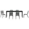 vidaXL Garden Dining Set 7 pcs Anthracite Powder-Coated Steel