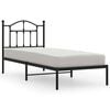 vidaXL Metal Bed Frame without Mattress with Headboard Black 90x190cm