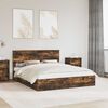 vidaXL Storage Bed with Drawer Smoked Oak 160 x 200 cm Engineered Wood