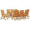 vidaXL Garden Dining Set 9 pcs Brown Solid Acacia Wood