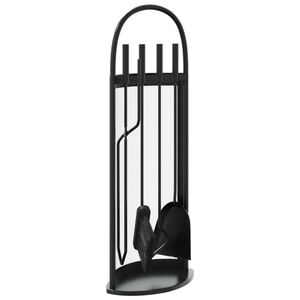 vidaXL 5 Piece Fireplace Tool Set 23x15x66 cm Steel