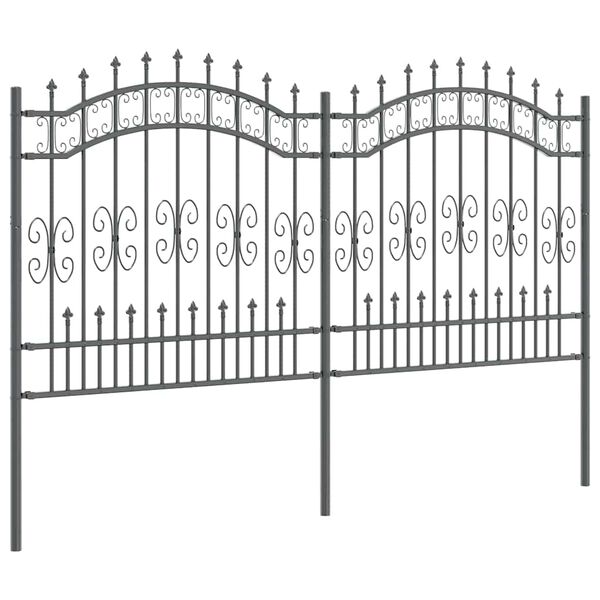 vidaXL Garden Fence Grey 240 x 166 cm Powder-coated steel