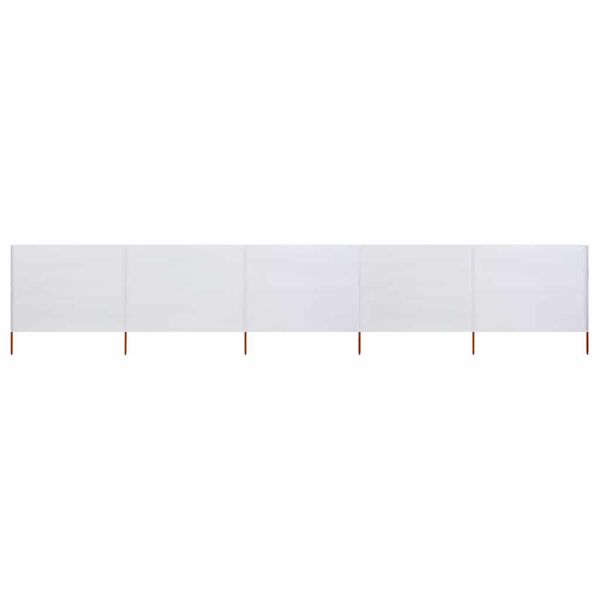 vidaXL 5-panel Wind Screen Fabric 600x80 cm Sand White