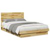 vidaXL Bed Frame with Headboard without Mattress 120x200 cm Solid Wood Oak
