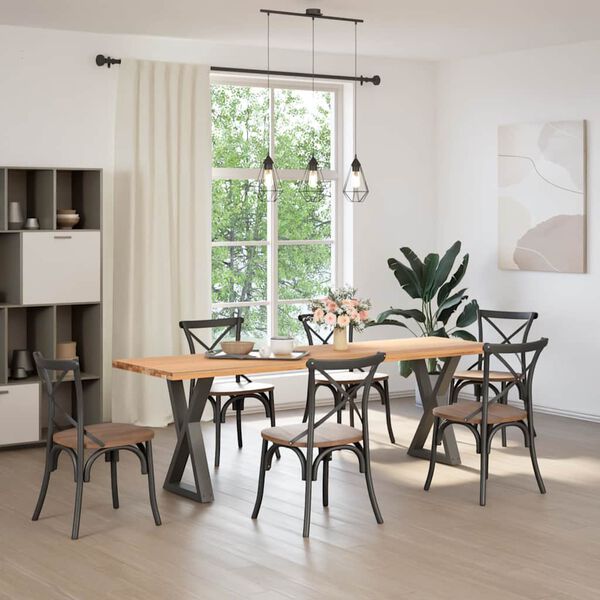 vidaXL Dining Table Legs 2 pcs Anthracite 50x(72-73.3) cm Steel