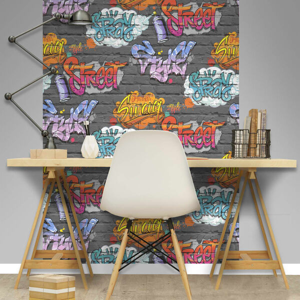 DUTCH WALLCOVERINGS Wallpaper Graffiti Multicolour L179-01