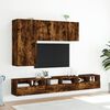 vidaXL 5 Piece TV Wall Cabinets Smoked Oak Engineered Wood