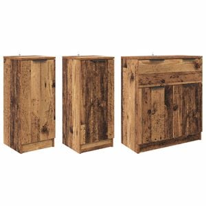 vidaXL Sideboard 3 pcs Old Wood 120 x 30 x 70 cm Engineered Wood