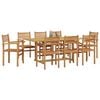 vidaXL Garden Dining Set 9 pcs Brown Solid Teak Wood
