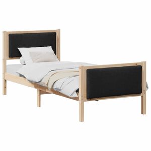 vidaXL Bed Frame with Headboard Black 75 x 190 cm Fabric
