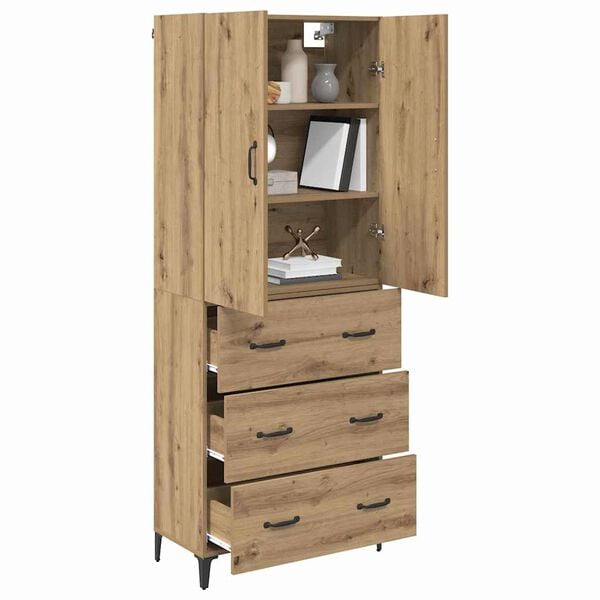 vidaXL Highboard Artisan Oak 69.5 x 34 x 180 cm Engineered Wood