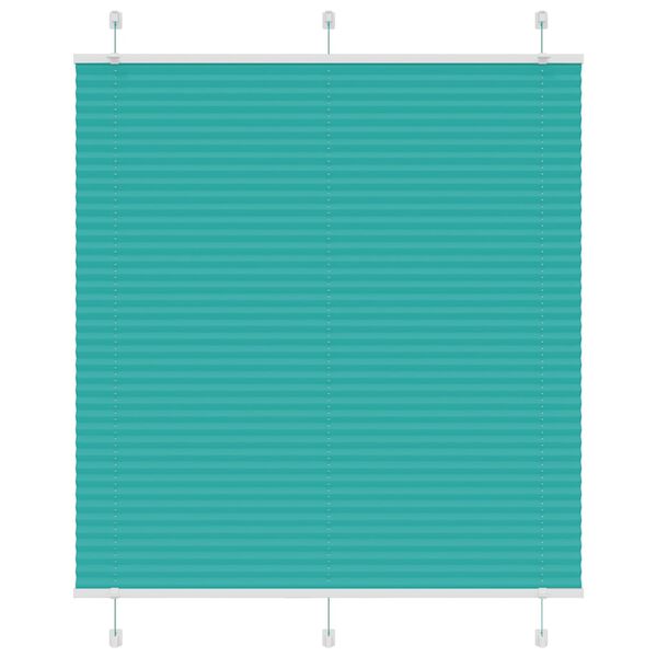 vidaXL Pleated Blind Petrol Green 120x150 cm Fabric Width 119.4 cm Polyester