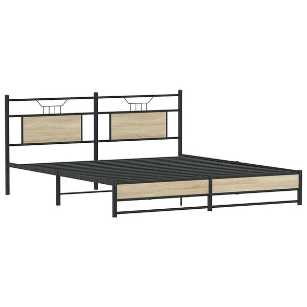 vidaXL Bed Frame without Mattress Sonoma Oak 160x200 cm Engineered Wood