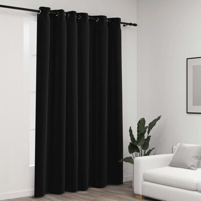 vidaXL Linen-Look Blackout Curtains with Gromments Anthracite 290x245cm