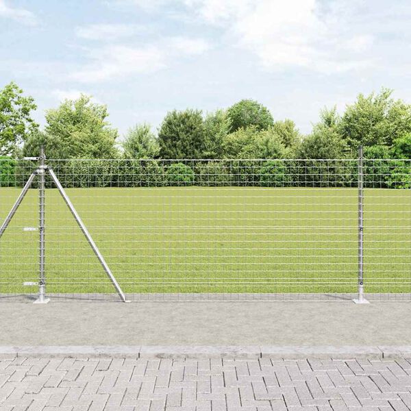 vidaXL Fence Posts Manual 13 pcs Silver Ø32mm 110 cm Galvanised steel