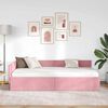 vidaXL Corner Bed Frame with Headboard Pink 80 cm x 200 cm Velvet