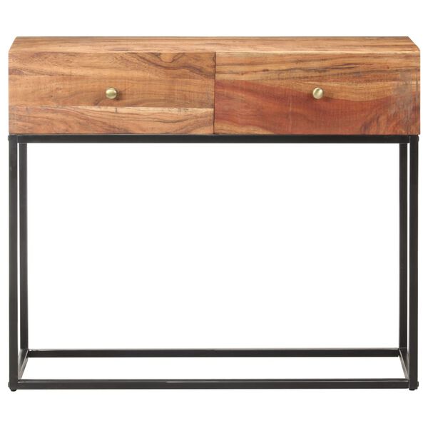 vidaXL Console Table 90x35x75 cm Rough Acacia Wood