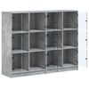 vidaXL Bookcase with Doors Concrete Grey 136x37x109 cm Engineered Wood