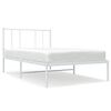 vidaXL Metal Bed Frame without Mattress with Headboard White 75x190cm