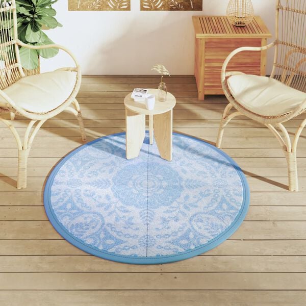 vidaXL Outdoor Carpet ARAKIL Baby Blue &Oslash;120 cm PP