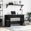 vidaXL Desk with Shelf Black oak 140 x 50 x 75 cm Engineered wood