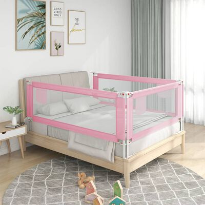vidaXL Toddler Safety Bed Rail Pink 190x25 cm Fabric