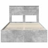 vidaXL Bed Frame with Drawer Concrete Grey 120 x 190 cm Engineer Wood