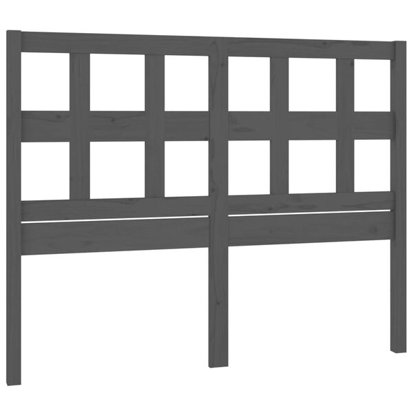 vidaXL Bed Headboard Grey 205.5x4x100 cm Solid Wood Pine