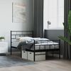 vidaXL Metal Bed Frame without Mattress with Footboard Black 90x200cm