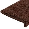 vidaXL Stair Mats 15 pcs 65x21x4 cm Brown Rectangular Edge