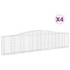 vidaXL Arched Gabion Baskets 4 pcs 400x30x80/100 cm Galvanised Iron