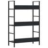 vidaXL 3-Layer Book Shelf Black 60x27.6x90.5 cm Engineered Wood
