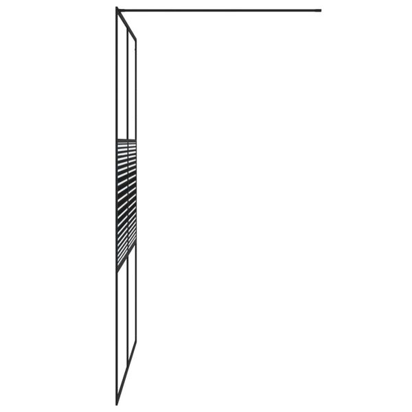 vidaXL Walk-in Shower Wall Black 140x195 cm Clear ESG Glass