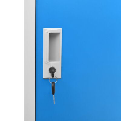 vidaXL Locker Cabinets 2 pcs Light Grey and Blue 90x45x92.5 cm Steel